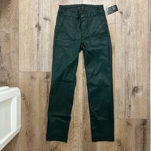 Kut from the Kloth Green Coated Reese Straight Leg Pants Faux Leather